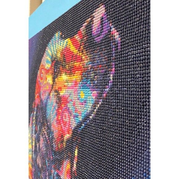 Dog Diamond Dots Wall Art Painting Lab Golden Retriever Canvas Colorful Rainbow - Picture 3 of 7